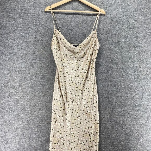 Forever 21 Dress Women S Small Gray Geometric Sheath Midi V-Neck Sleeveless - Picture 3 of 9